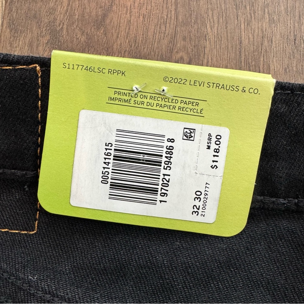 NWT! Men’s Levi's 514 Straight Black Jeans 32/30 - Picture 15 of 16